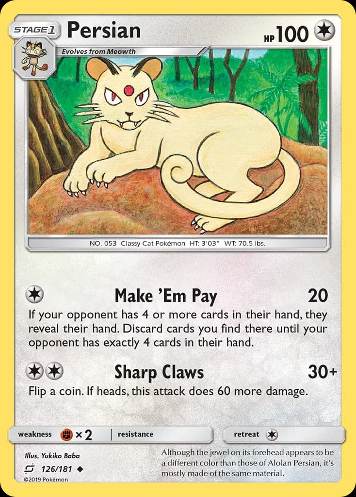 Team Up Persian card front, 126/181