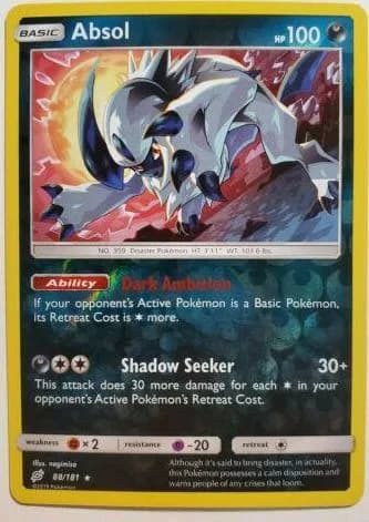 Absol reverse holo card front, Team Up 88/181