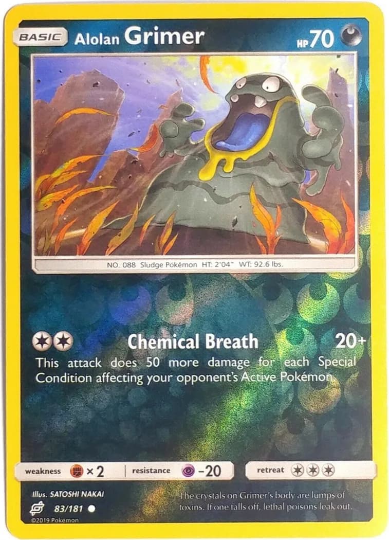 Alolan Grimer reverse holo card front, Team Up 83/181