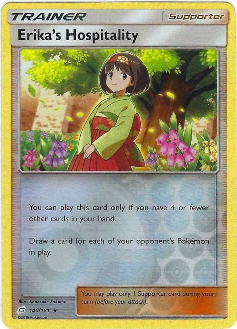 Erika's Hospitality reverse holo card front, Team Up 140/181