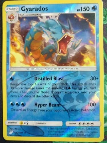 Gyarados reverse holo card front, Team Up 30/181