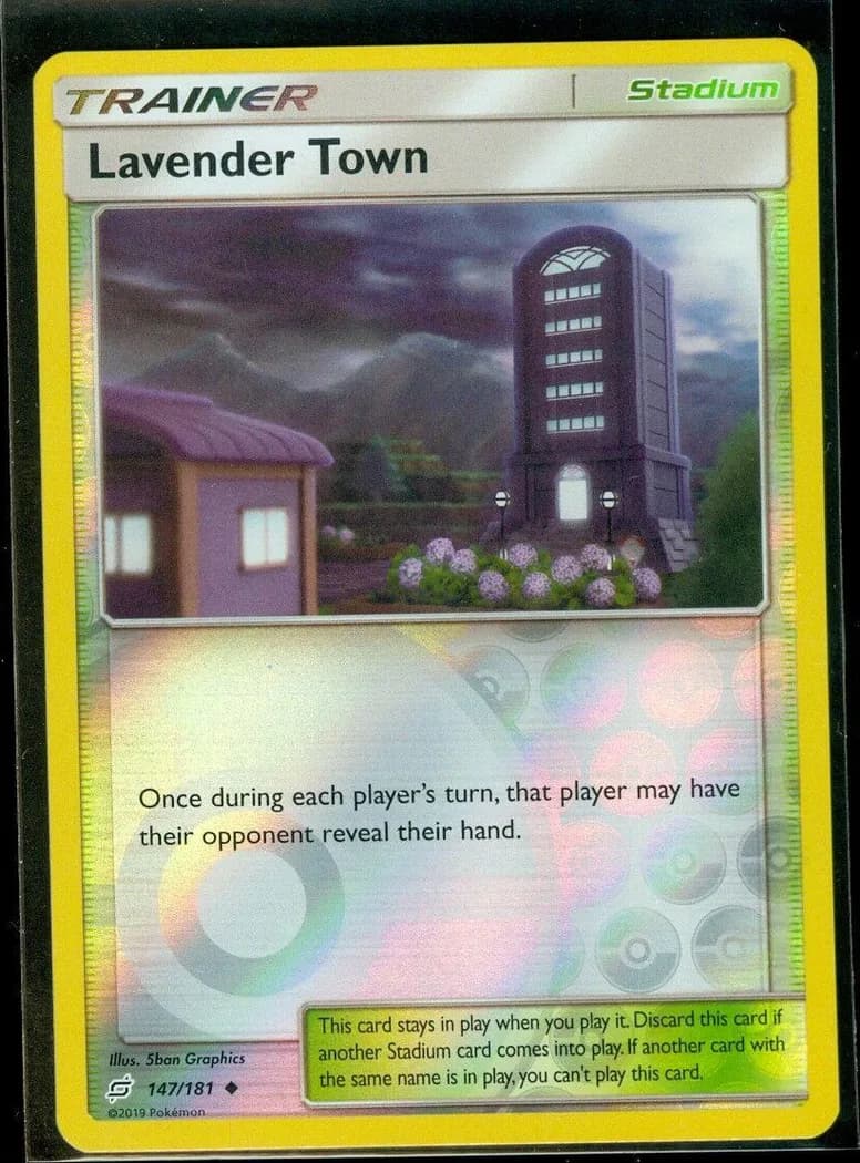 Lavender Town reverse holo card front, Team Up 147/181