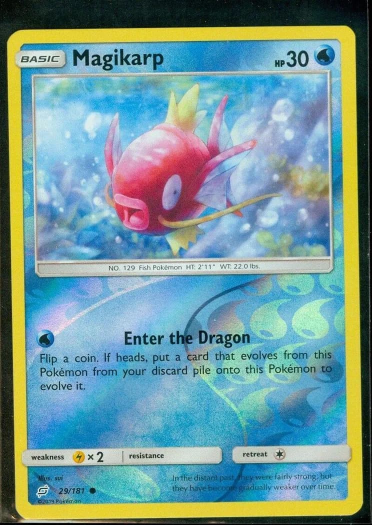 Magikarp reverse holo card front, Team Up 29/181