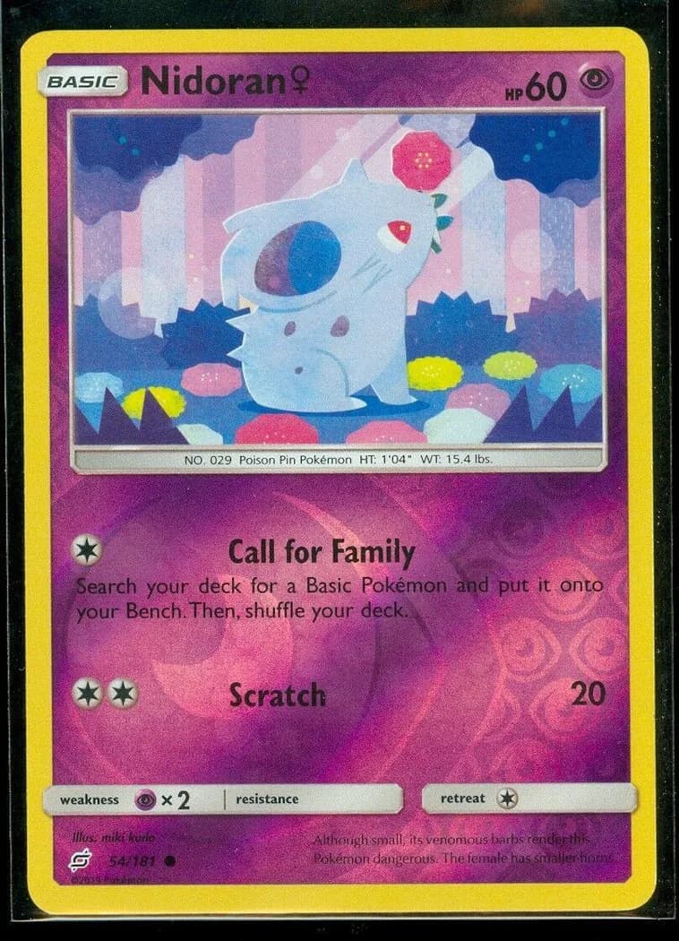 Nidoran ♀ reverse holo card front, Team Up 54/181