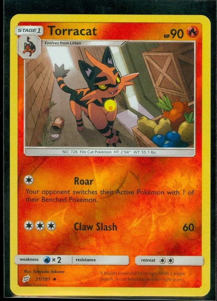 Torracat reverse holo card front, Team Up 21/181
