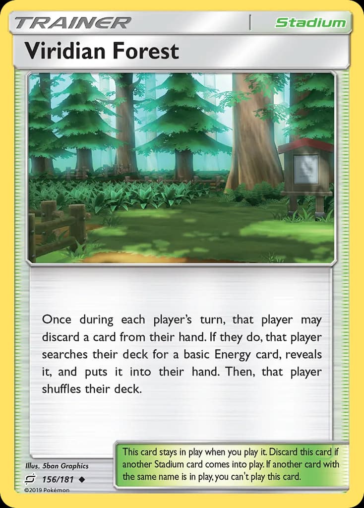 Viridian Forest, Team Up 156/181, English non-holo base-card reference; reverse-holo finish is not shown