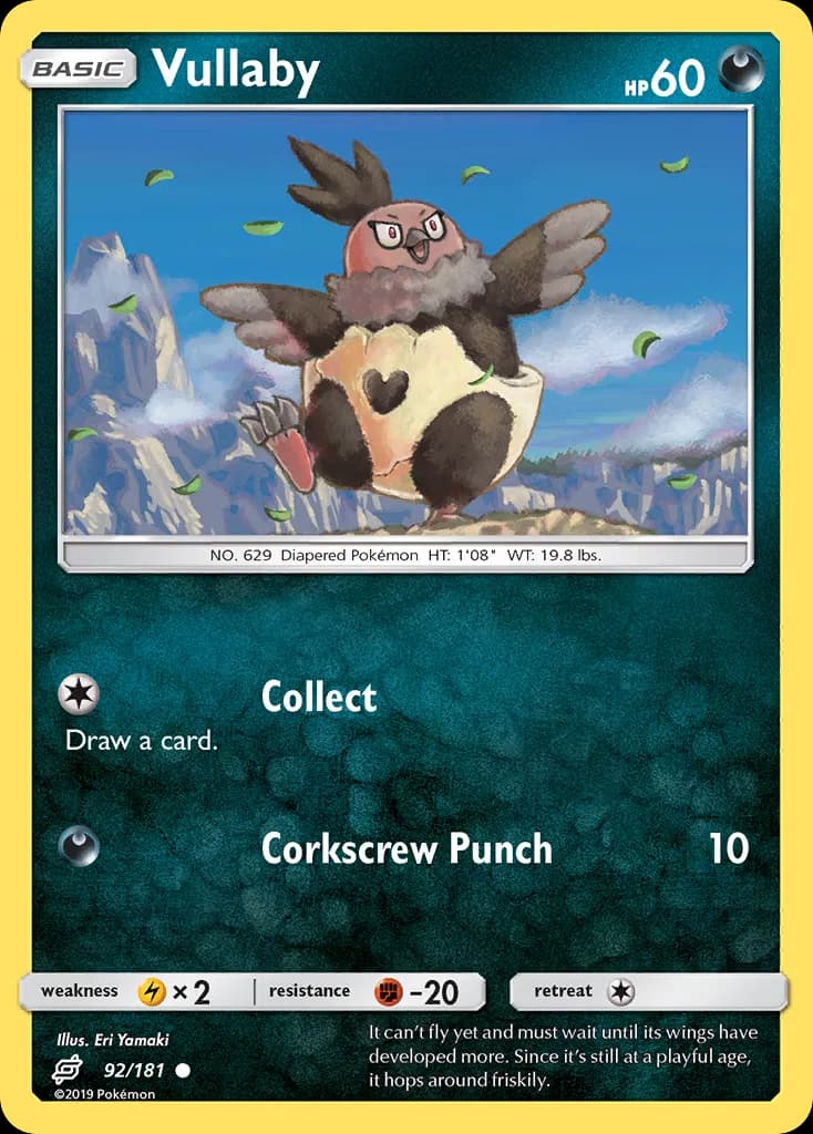 Vullaby, Team Up 92/181, English non-holo base-card reference; reverse-holo finish is not shown