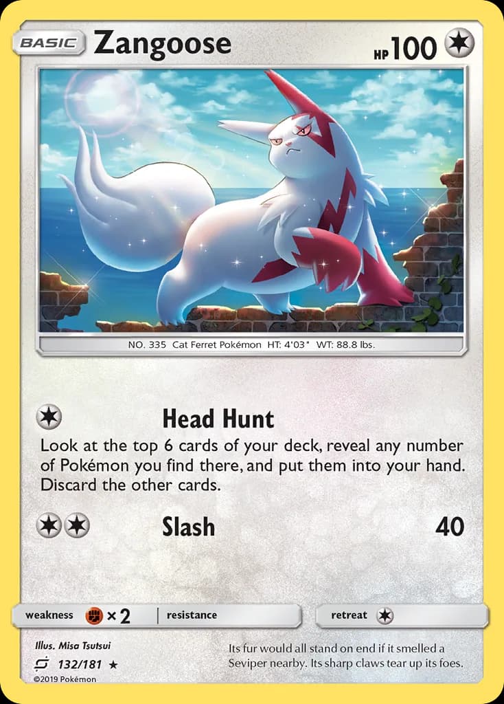 Team Up Zangoose card front, 132/181