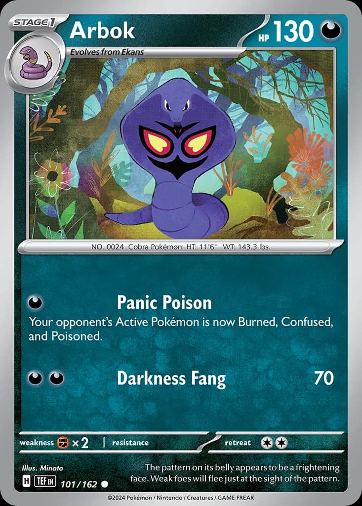 Temporal Forces Arbok card front, 101/162