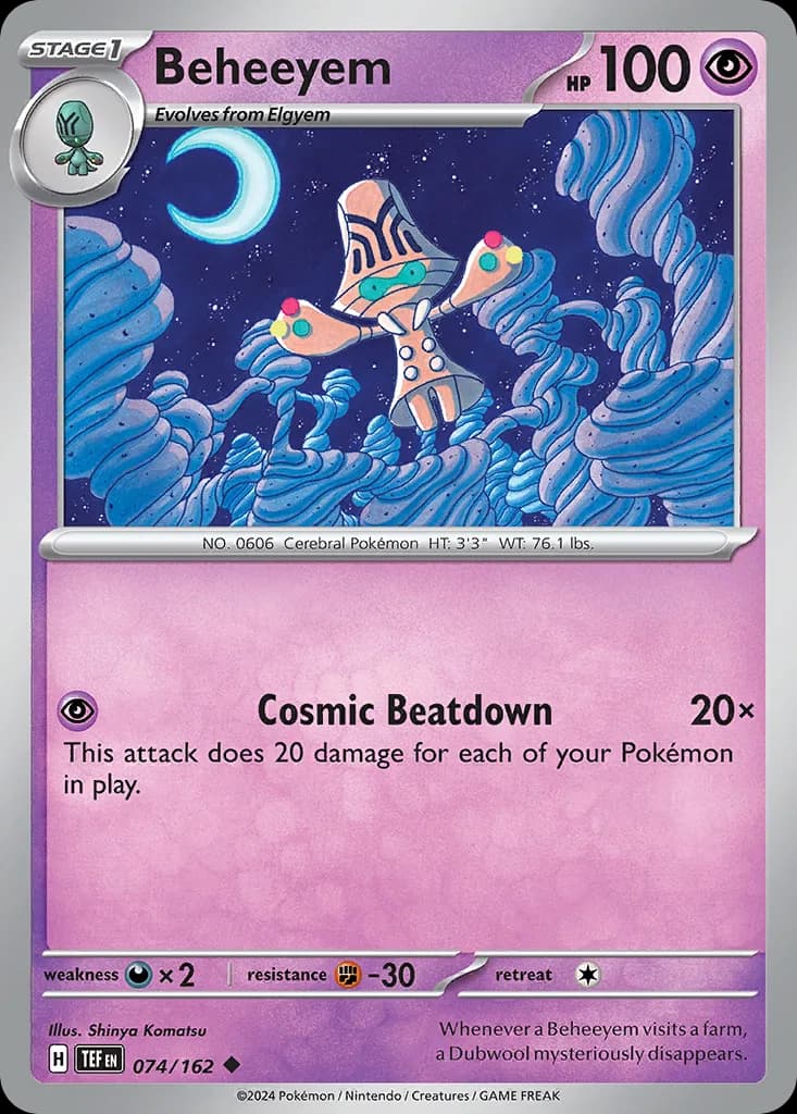Temporal Forces Beheeyem card front, 74/162