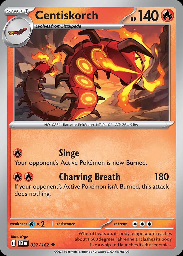 Temporal Forces Centiskorch card front, 37/162