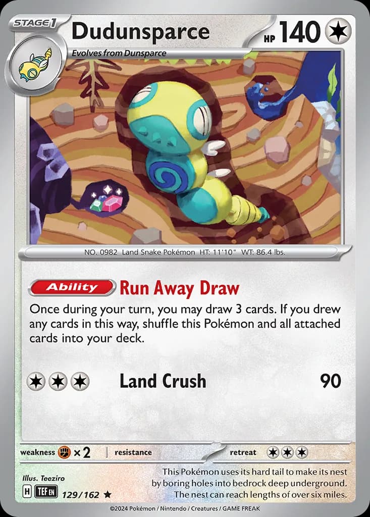 Temporal Forces Dudunsparce card front, 129/162
