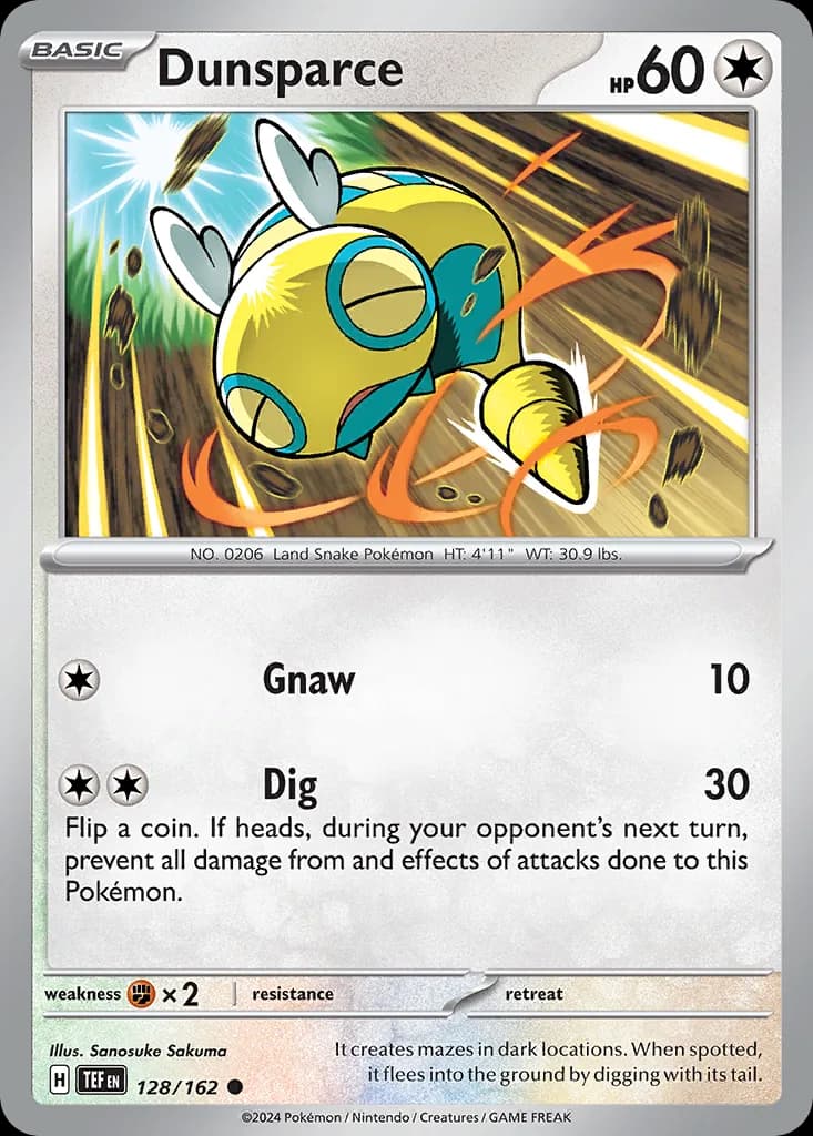 Temporal Forces Dunsparce card front, 128/162