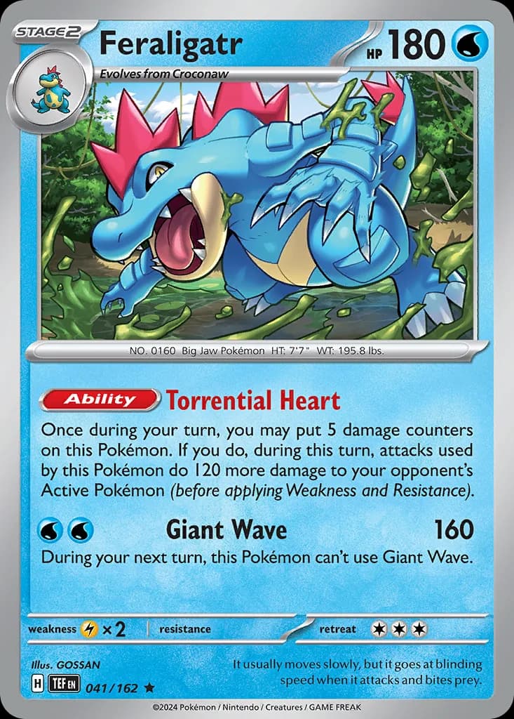 Feraligatr card front, Temporal Forces 41/162