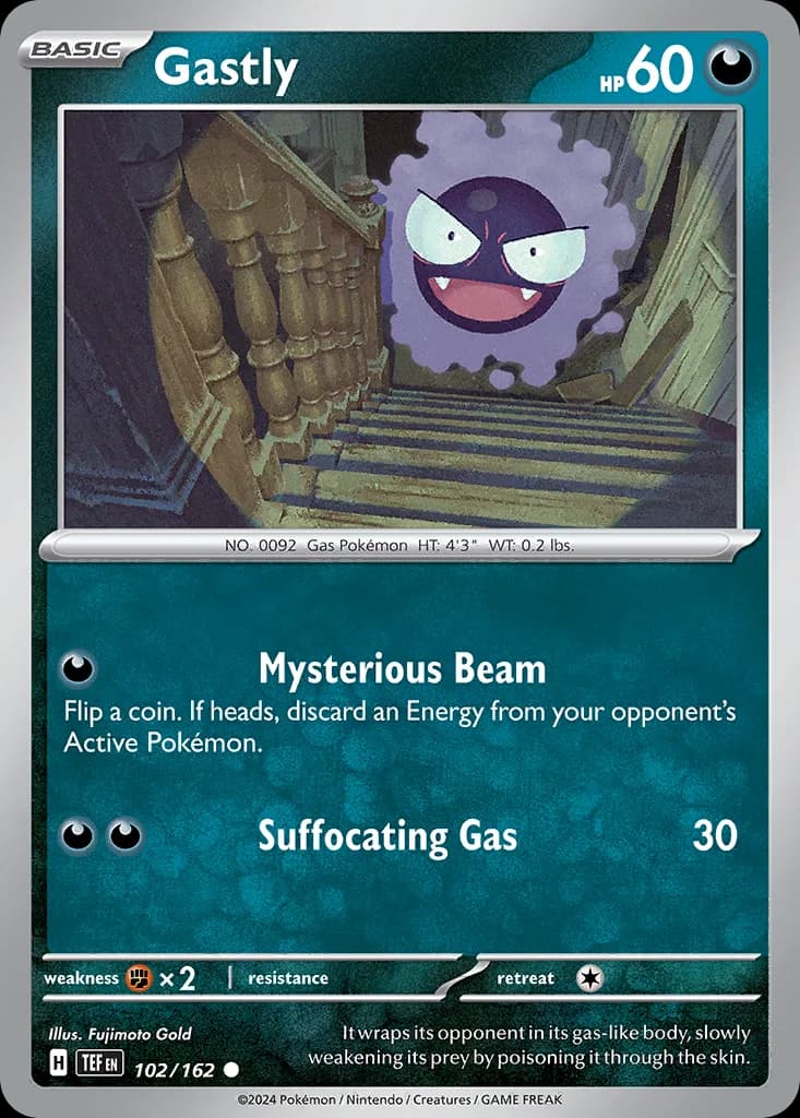 Temporal Forces Gastly card front, 102/162