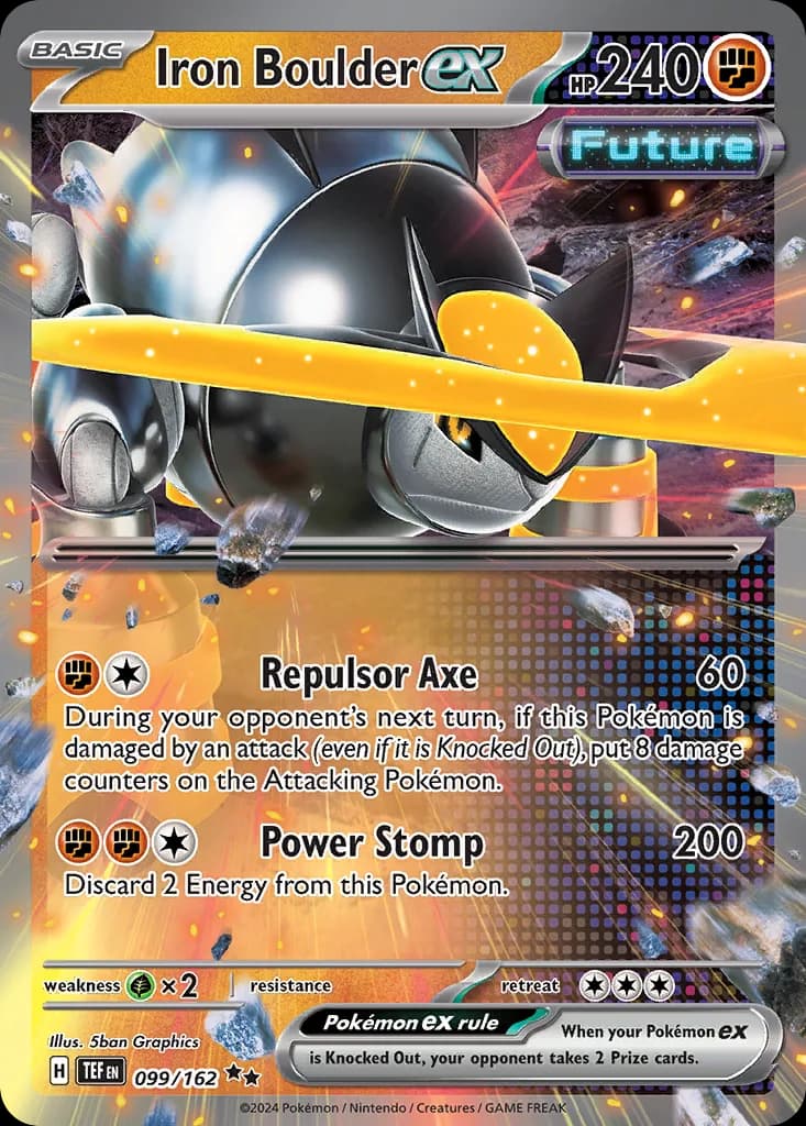 Temporal Forces Iron Boulder ex card front, 99/162