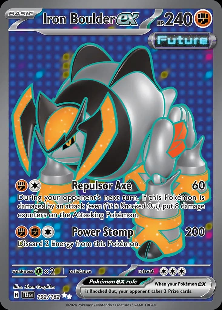 Temporal Forces Iron Boulder ex card front, 192/162
