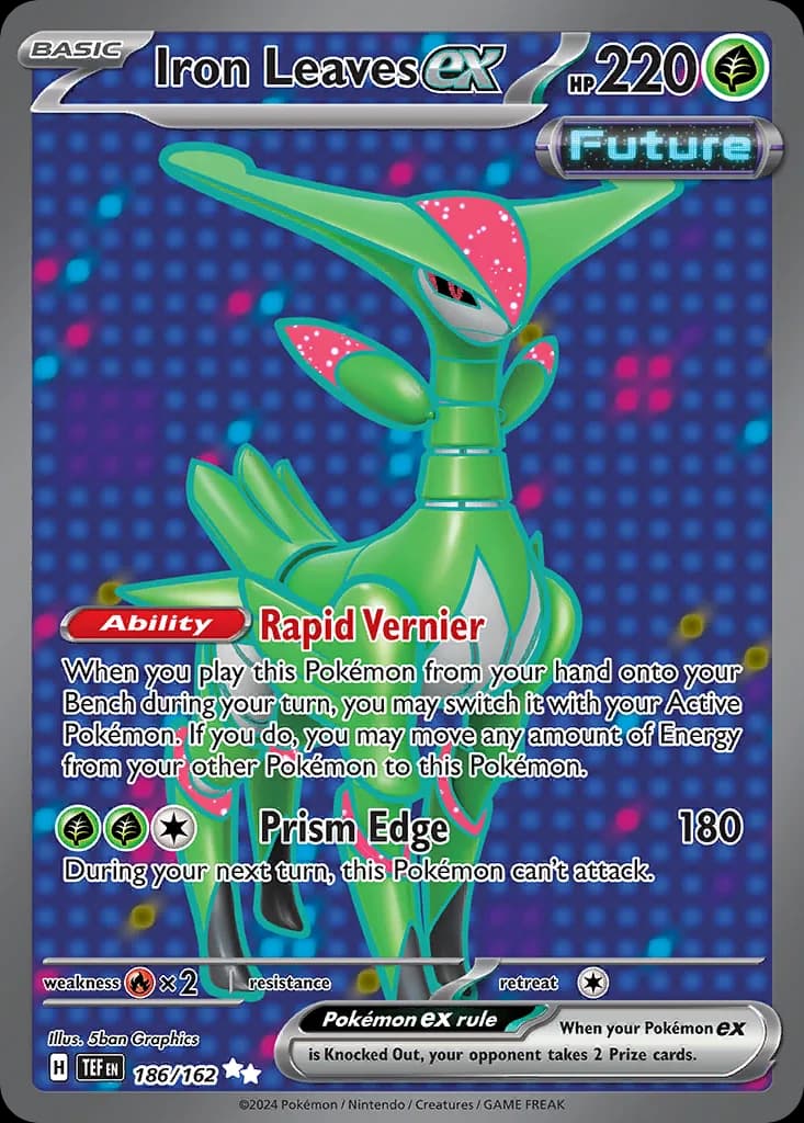 Temporal Forces Iron Leaves ex card front, 186/162