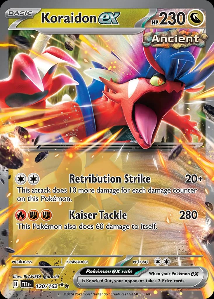 Temporal Forces Koraidon ex card front, 120/162