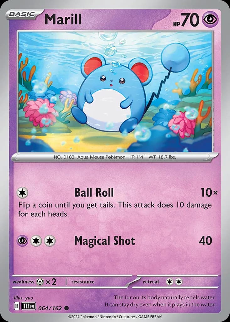 Temporal Forces Marill card front, 64/162