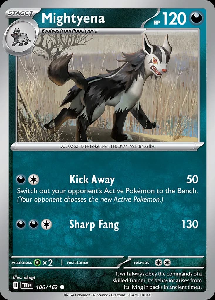 Temporal Forces Mightyena card front, 106/162