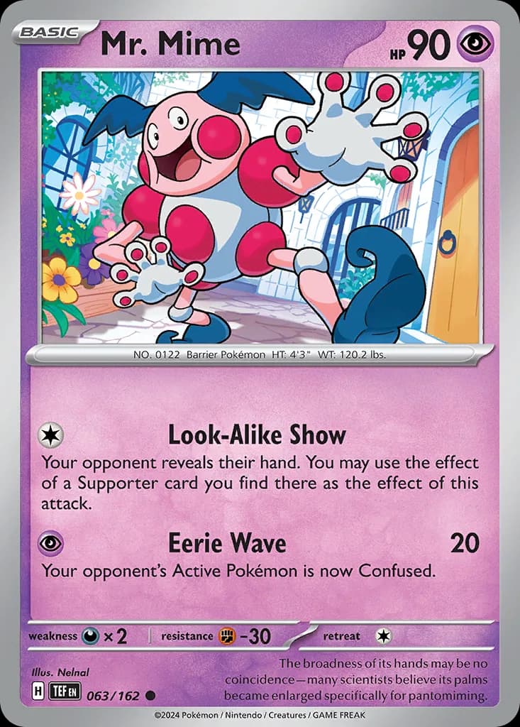 Temporal Forces Mr. Mime card front, 63/162