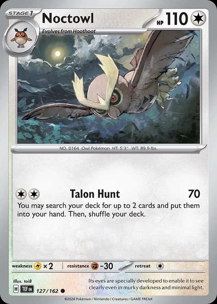 Temporal Forces Noctowl card front, 127/162