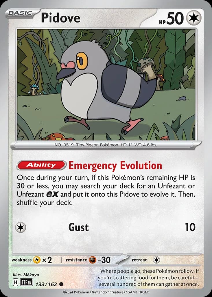 Temporal Forces Pidove card front, 133/162