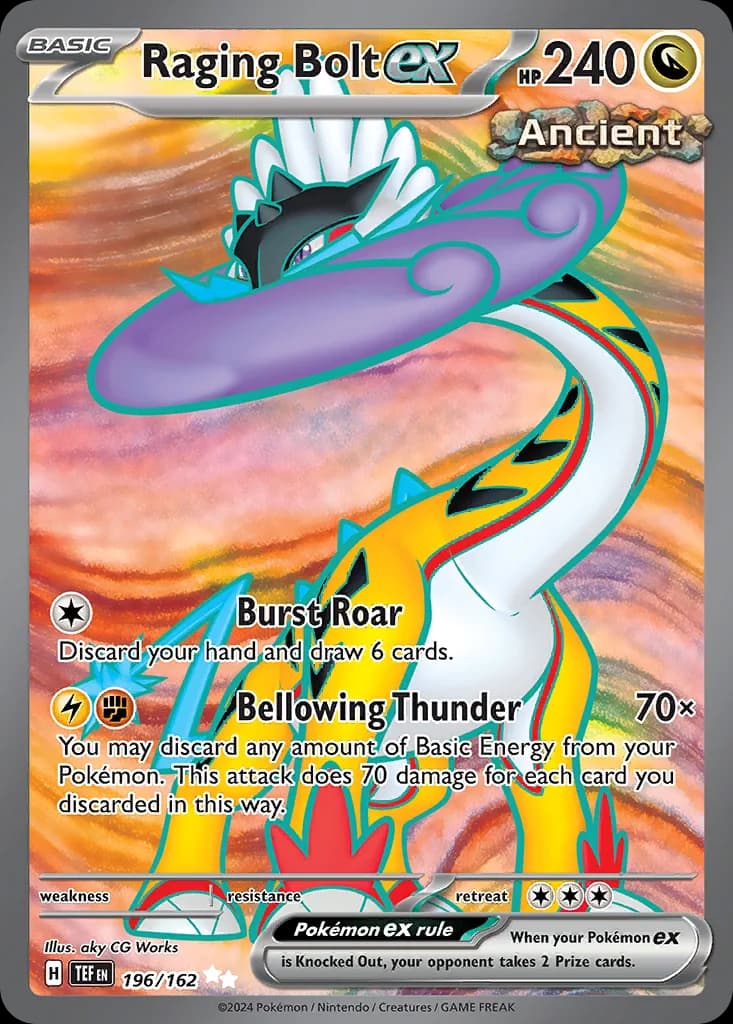 Temporal Forces Raging Bolt ex card front, 196/162