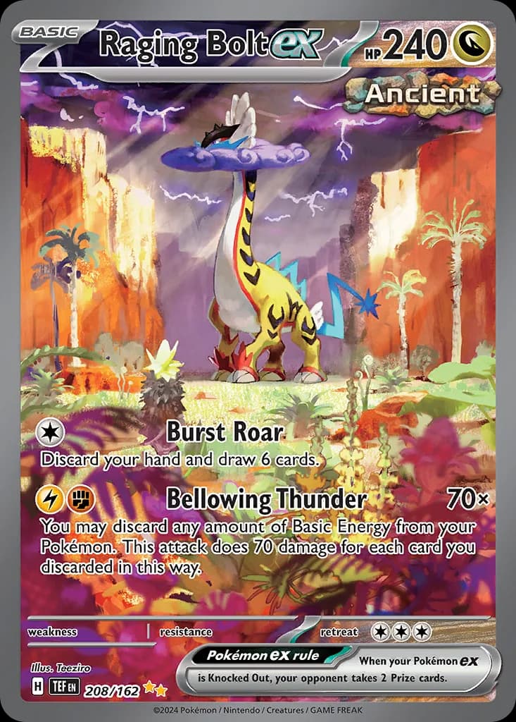 Temporal Forces Raging Bolt ex card front, 208/162