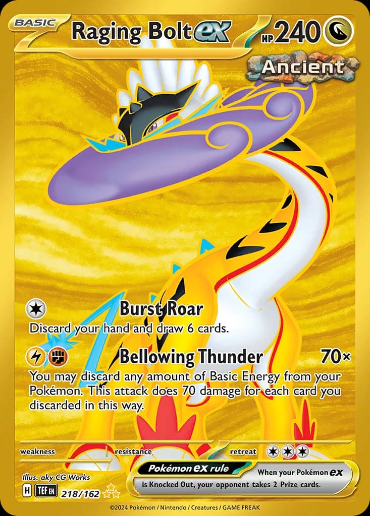 Temporal Forces Raging Bolt ex card front, 218/162