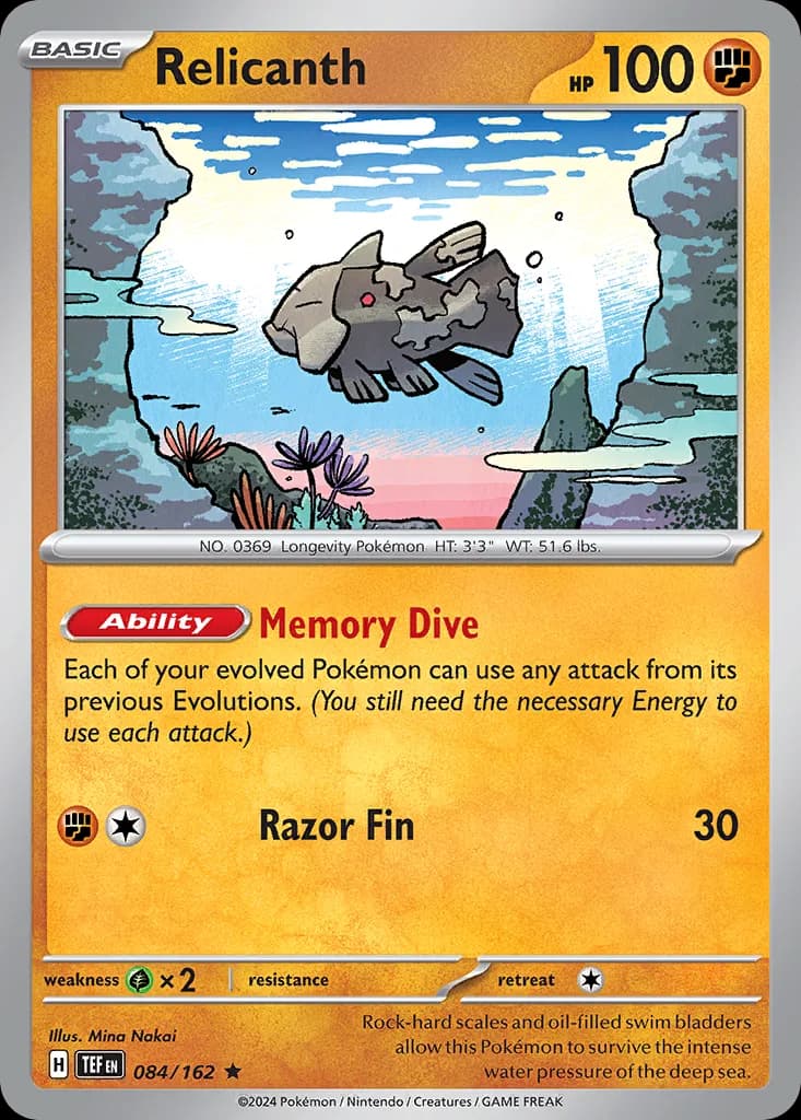 Temporal Forces Relicanth card front, 84/162
