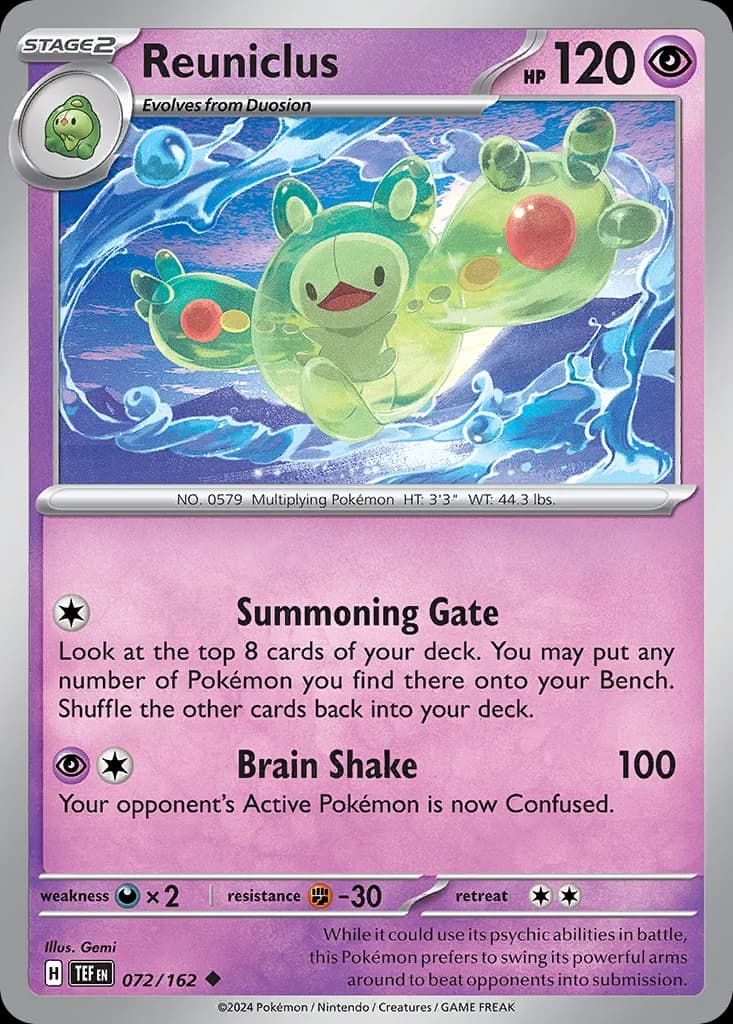 Temporal Forces Reuniclus card front, 72/162