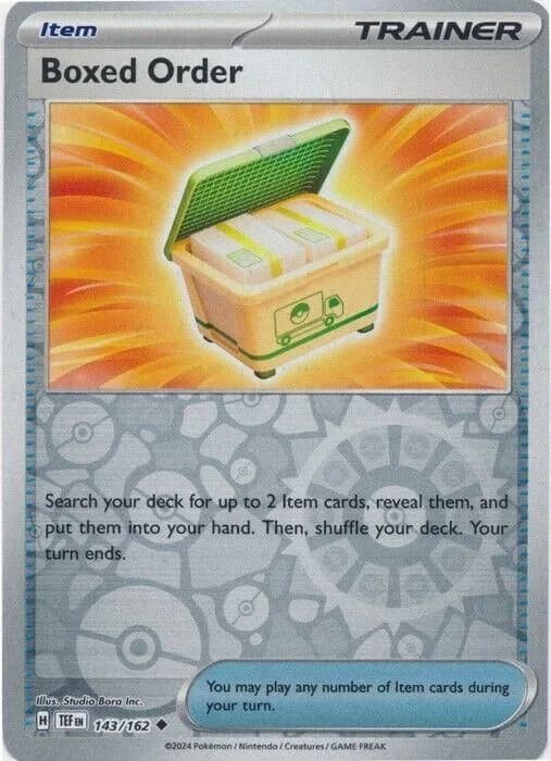 Boxed Order reverse holo card front, Temporal Forces 143/162