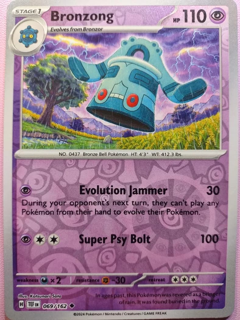Bronzong reverse holo card front, Temporal Forces 69/162