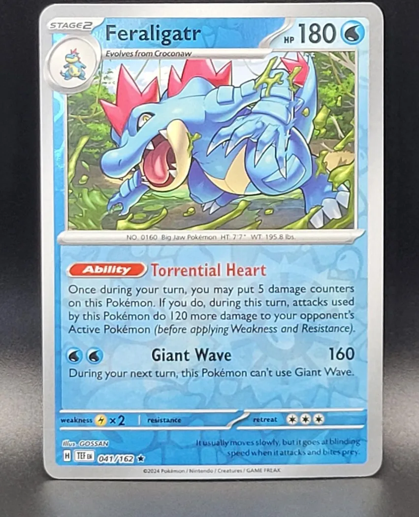 Feraligatr reverse holo card front, Temporal Forces 41/162