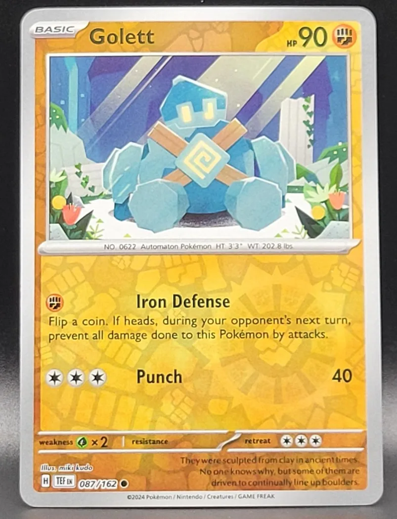 Golett reverse holo card front, Temporal Forces 87/162