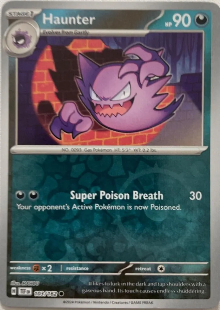 Haunter reverse holo card front, Temporal Forces 103/162