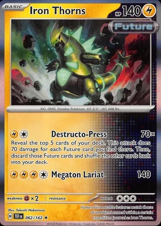 Iron Thorns reverse holo card front, Temporal Forces 62/162