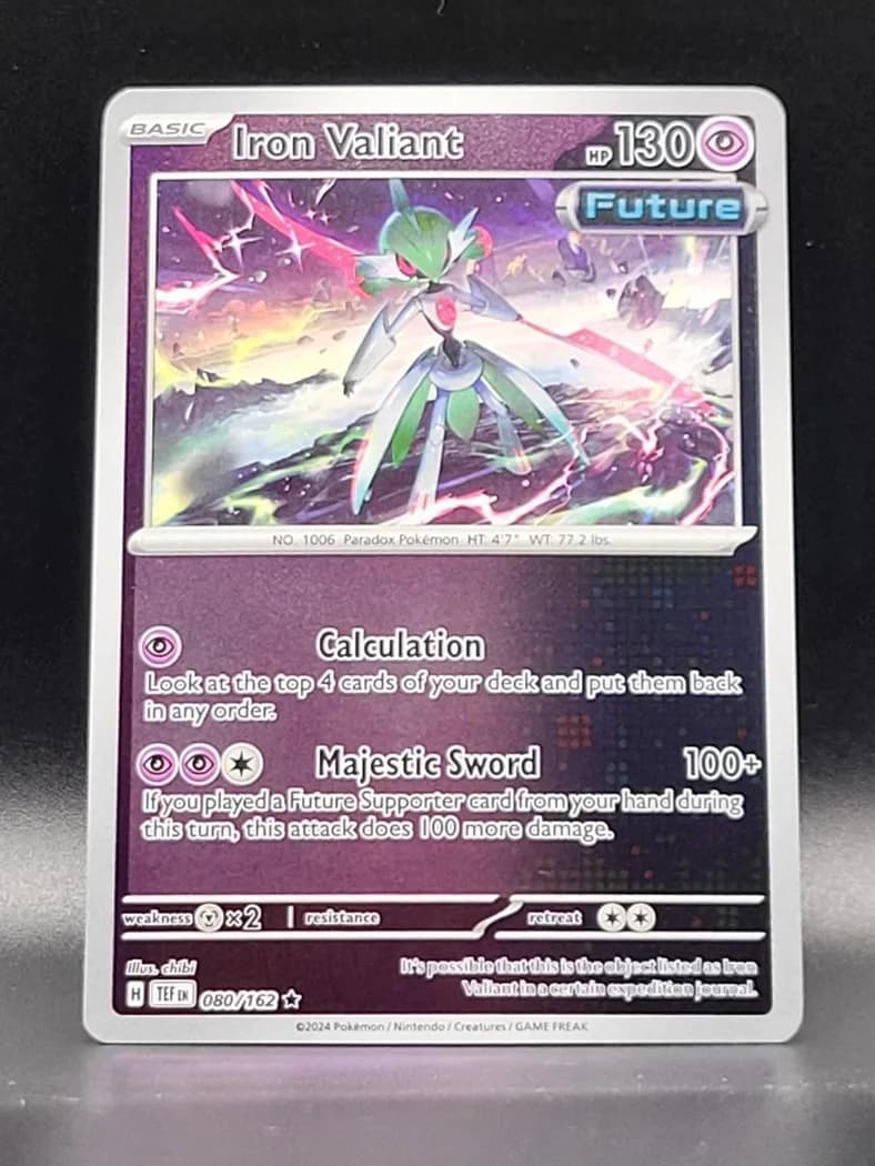Iron Valiant reverse holo card front, Temporal Forces 80/162