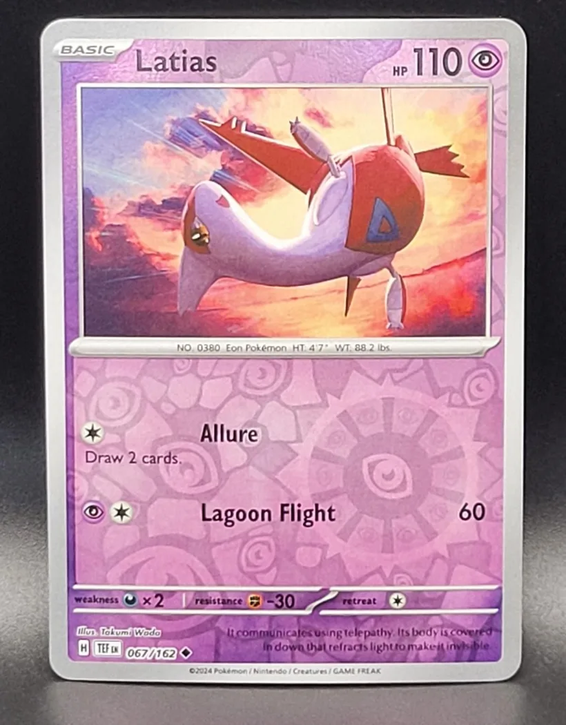 Latias reverse holo card front, Temporal Forces 67/162