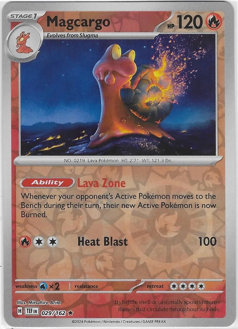 Magcargo reverse holo card front, Temporal Forces 29/162