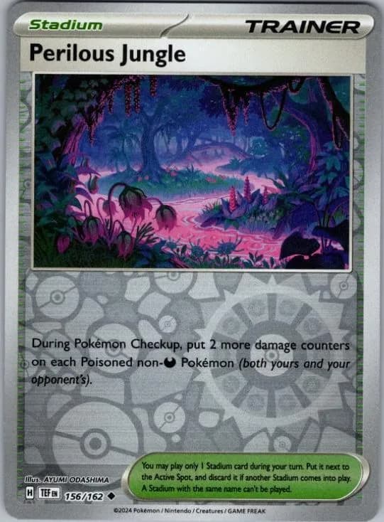 Perilous Jungle reverse holo card front, Temporal Forces 156/162
