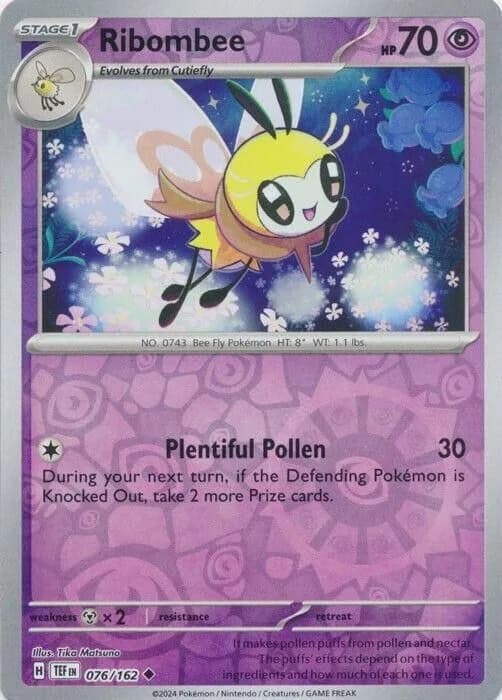 Ribombee reverse holo card front, Temporal Forces 76/162