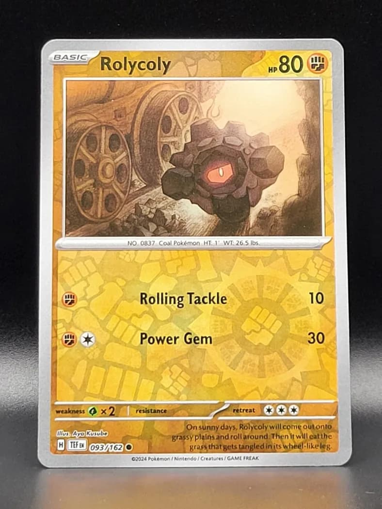 Rolycoly reverse holo card front, Temporal Forces 93/162