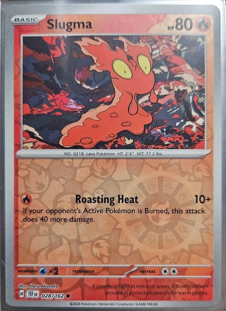 Slugma reverse holo card front, Temporal Forces 28/162