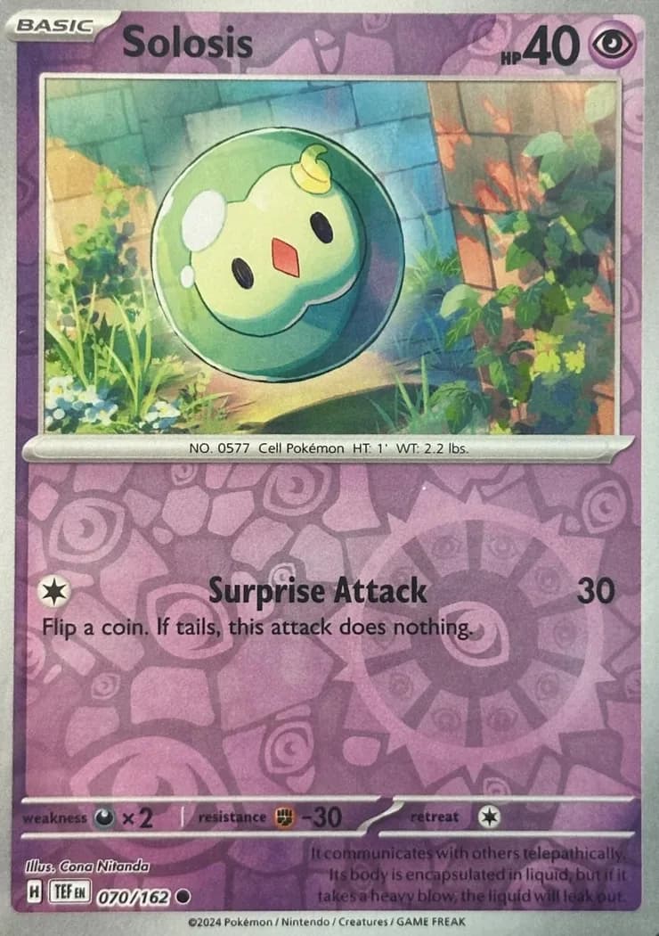 Solosis reverse holo card front, Temporal Forces 70/162