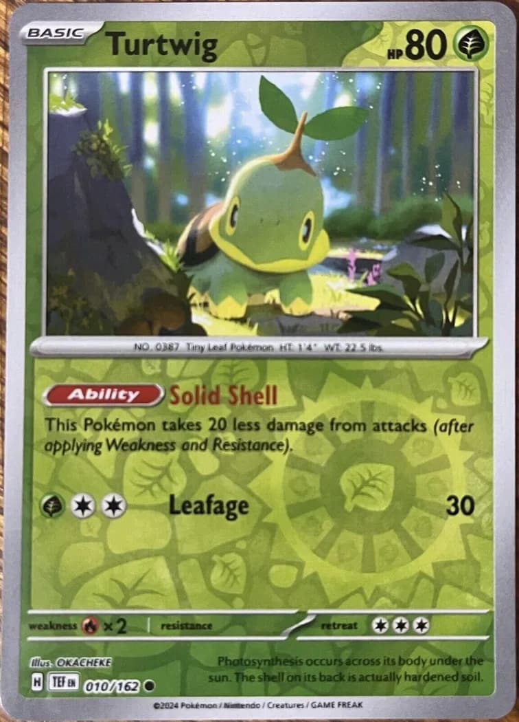 Turtwig reverse holo card front, Temporal Forces 10/162