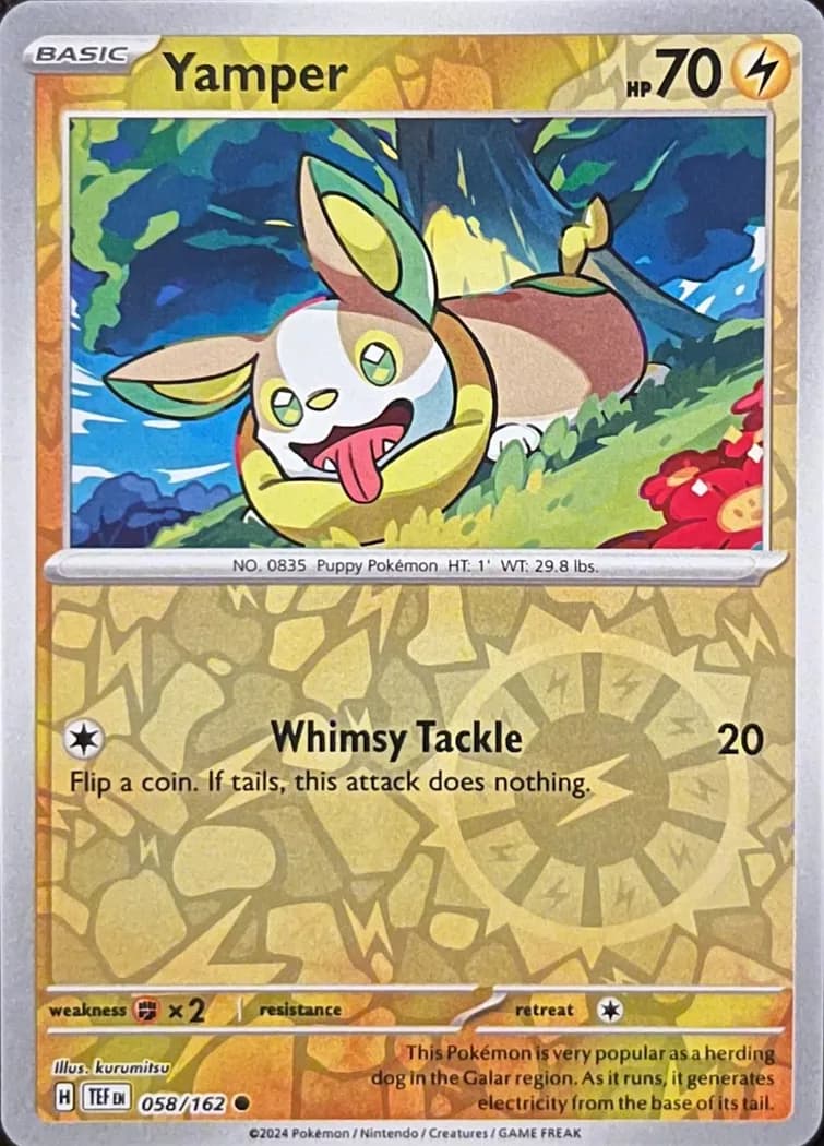 Yamper reverse holo card front, Temporal Forces 58/162