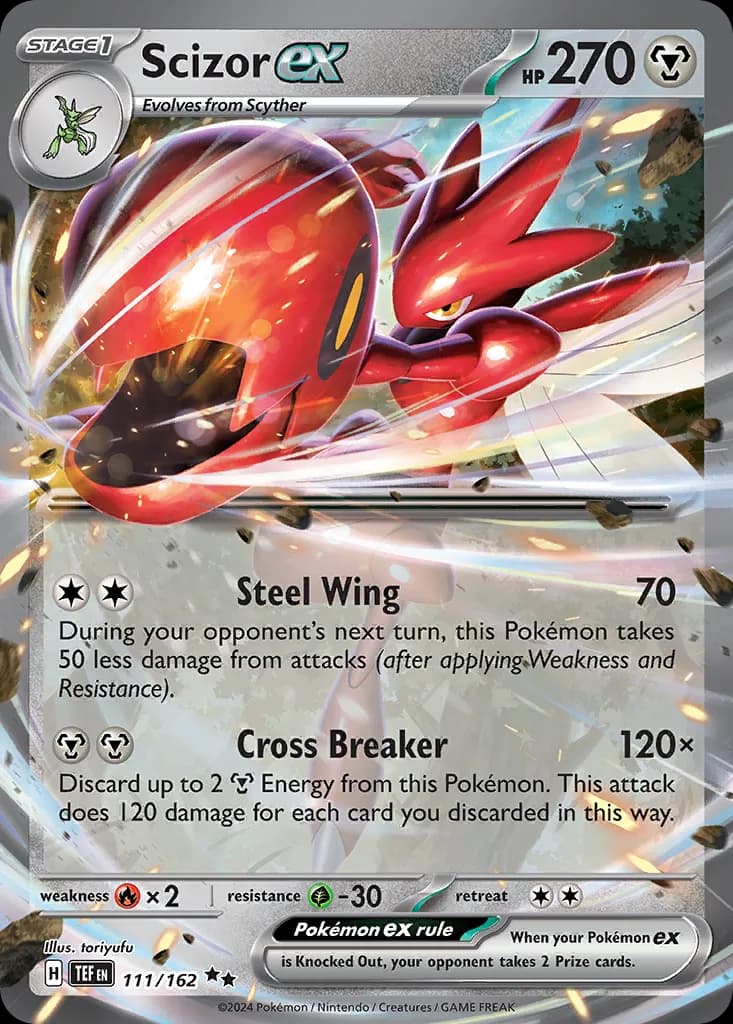 Scizor ex card front, Temporal Forces 111/162